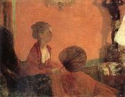Edgar Degas Madame Camus en rouge oil painting